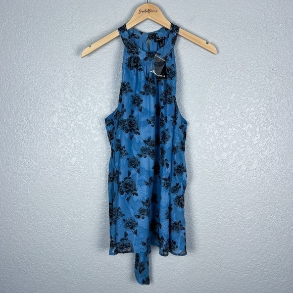 Torrid NWT Clip Chiffon Mock Neck Halter, Romantic Rose 2X - Sleeveless, Floral - Picture 3 of 15